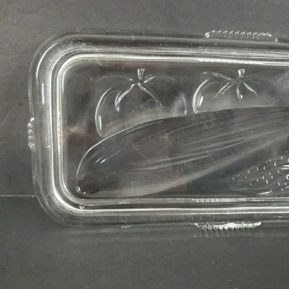 Federal Glass Refrigerator Food Storage Dish Ribbed Vegetable Embossed VTG- Flaw